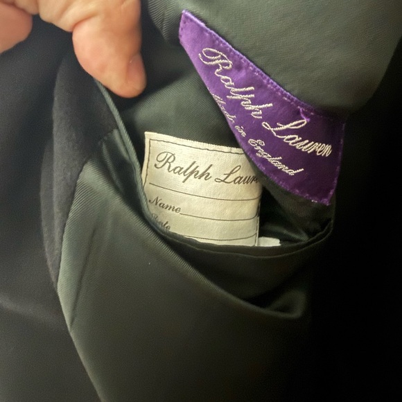 NWOT Ralph Lauren Purple Label Black Double-Breasted Overcoat 42S - Picture 6 of 12